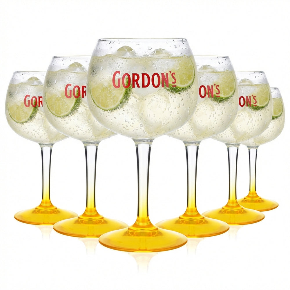 6x kieliszki do ginu Gordons Kieliszki balonowe 0,45 l Kieliszki do ginu Żółte