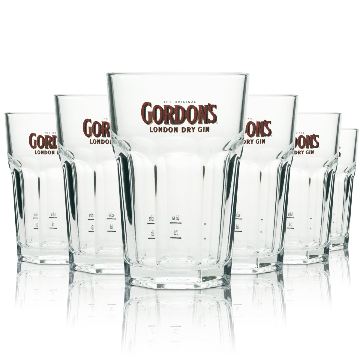 6x Gordons szklanka do ginu long drink z czerwonym napisem 360ml