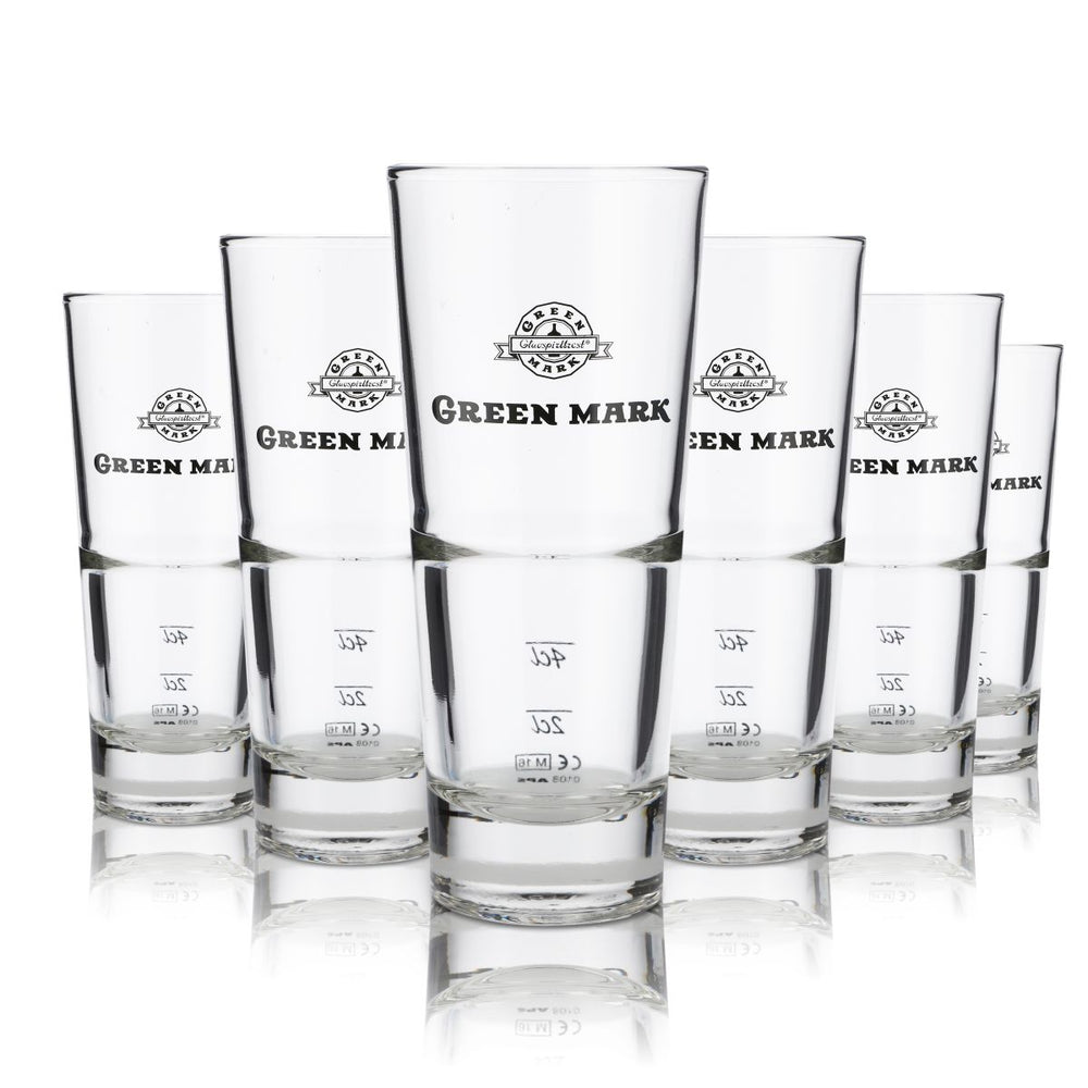 6x Zielone szklanki 0,3 l do drinków długich, koktajli, wódki i aperitifów, zestaw gastronomiczny