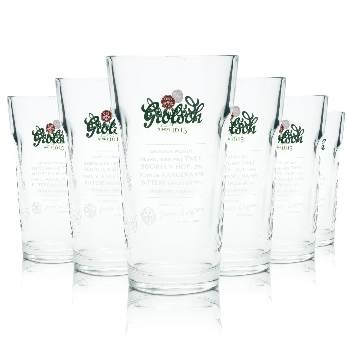 6x szklanka do piwa Grolsch 0,25 l Craft Glass Zestaw szklanek do układania w stosy Browar Holandia