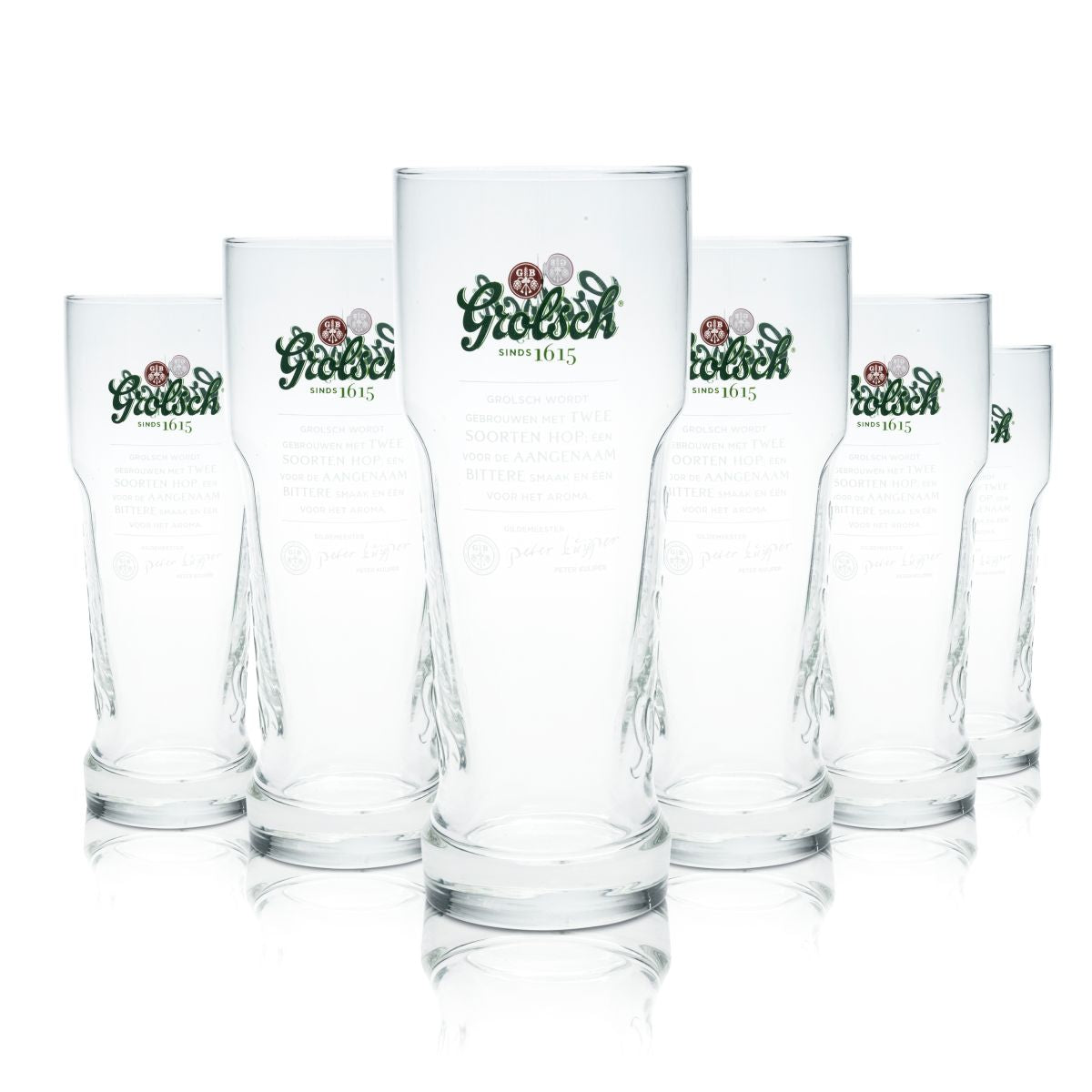 6x Grolsch Glass 0,4l Zestaw kieliszków do piwa Brewery Netherlands