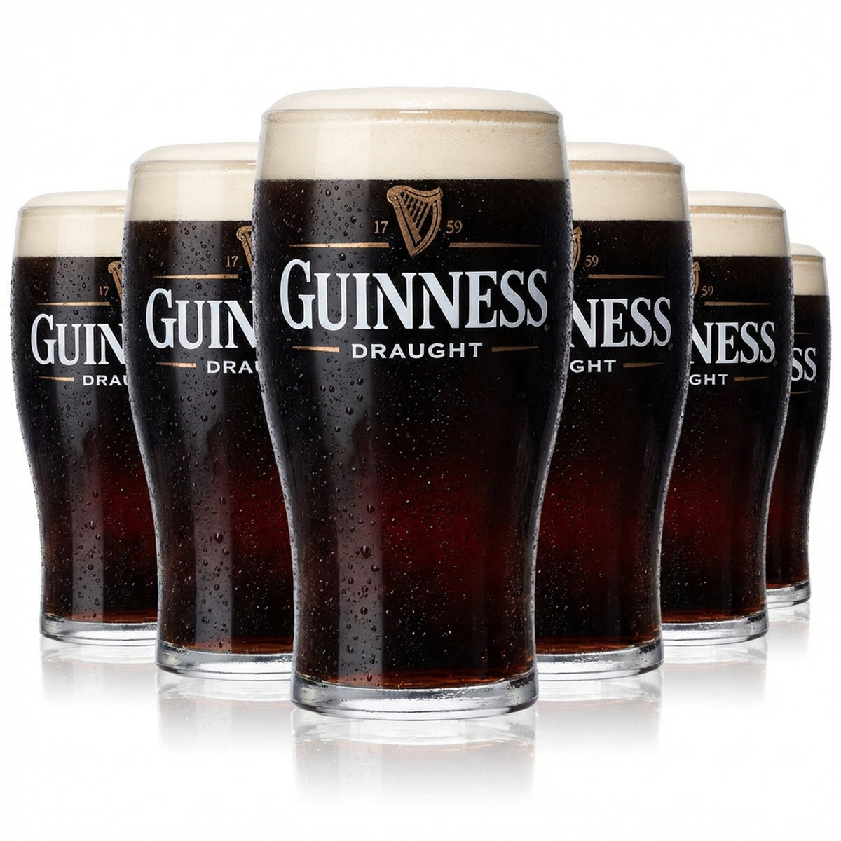 6x Guinness Piwo Szklanka do piwa Szklanki do piwa Szklanka Tulip 0,2 l stare logo