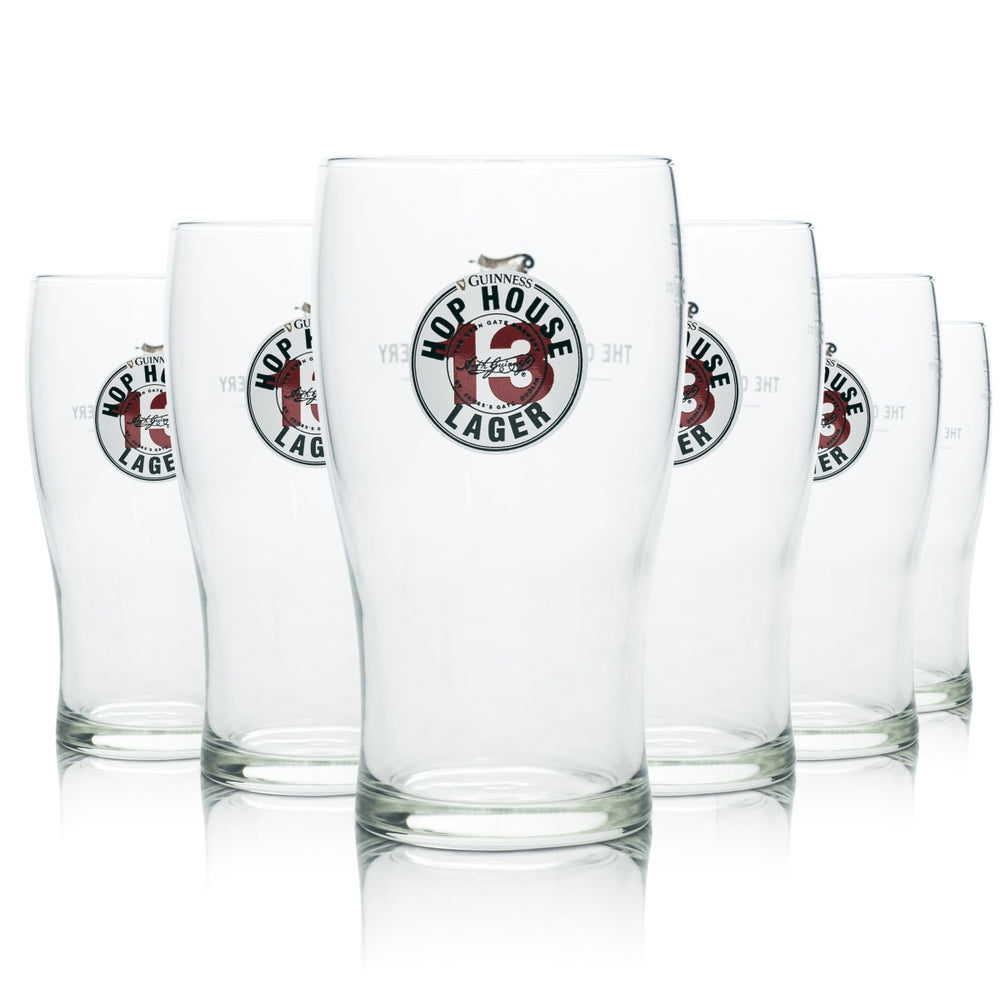 6x Guinness Hop House 13 Szklanka do piwa 0,3l Sahm Lager Szklanki Kufle Pint Tulipan