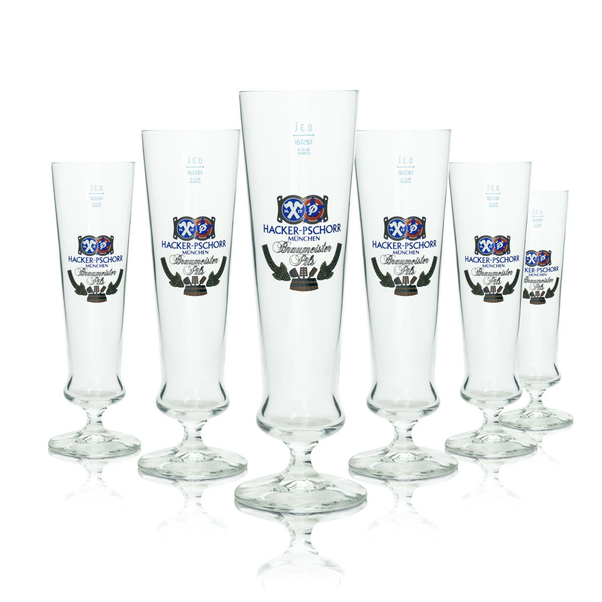 6x Hacker Pschorr szklanka do piwa 0,3l kieliszek Rastal Pils szklanki tulipan Braumeister Beer