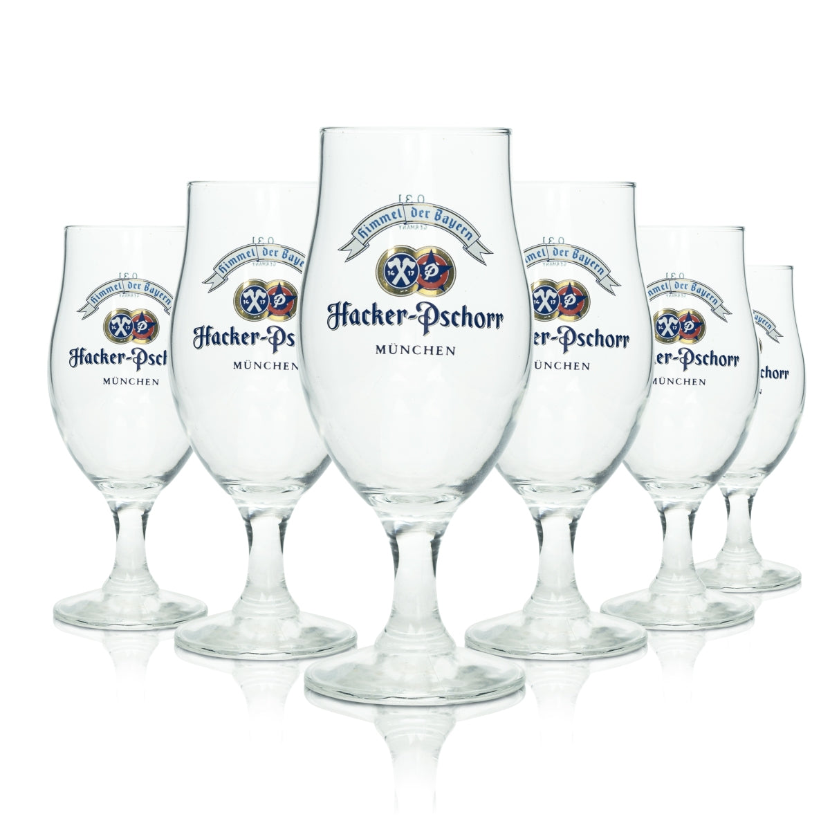6x Hacker Pschorr Szklanka do piwa 0,3l Tulip Fidenza Heaven of Bavaria Kieliszki Goblet