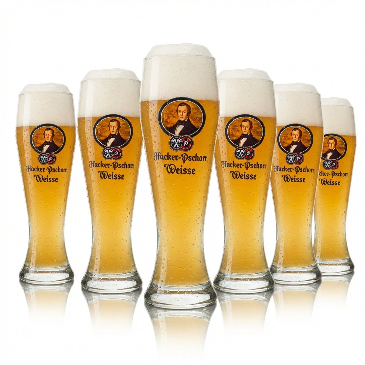 6x Szklanka do piwa Hacker Pschorr 0,5l Weizen Weisse Sahm