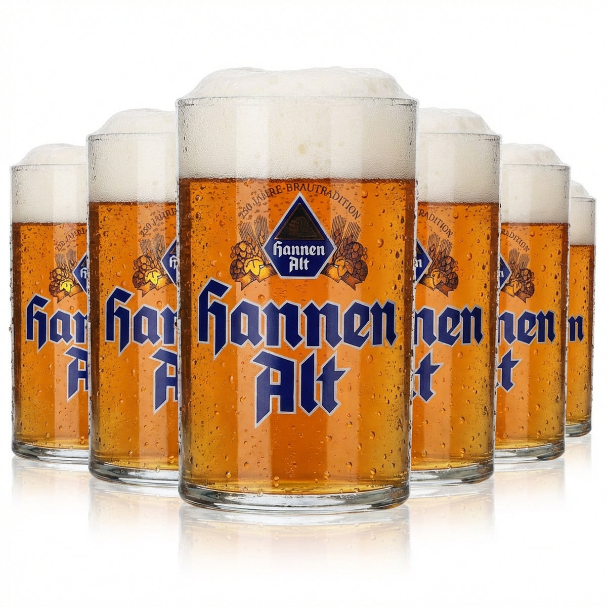 6x szklanka do piwa Hannen Alt 0,2 l BEZ poziomych pasków sahm