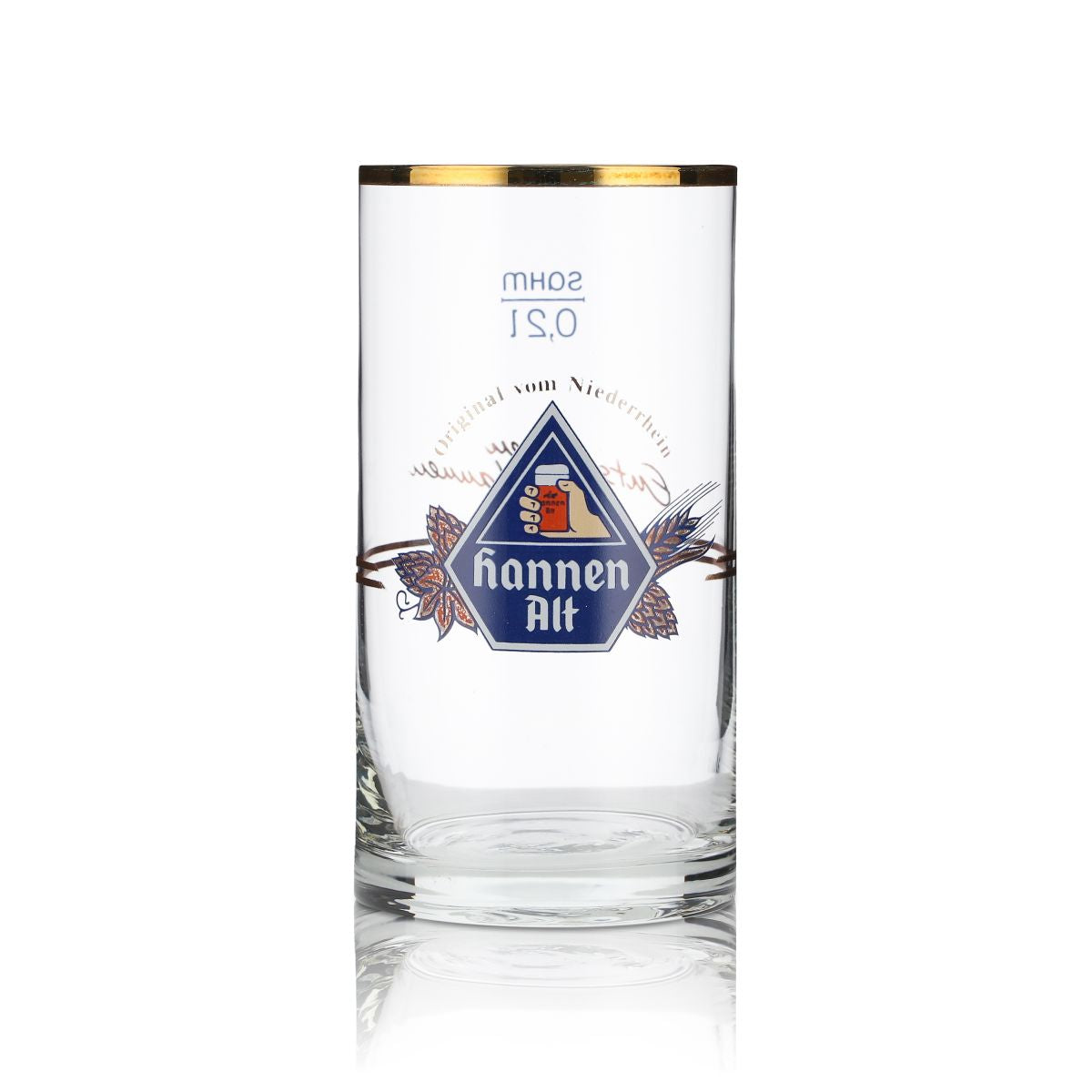 6x Hannen Alt Kieliszek do piwa 0,2 l Altbierstange Willi Becher Goldrand Brauerei – Widok 2