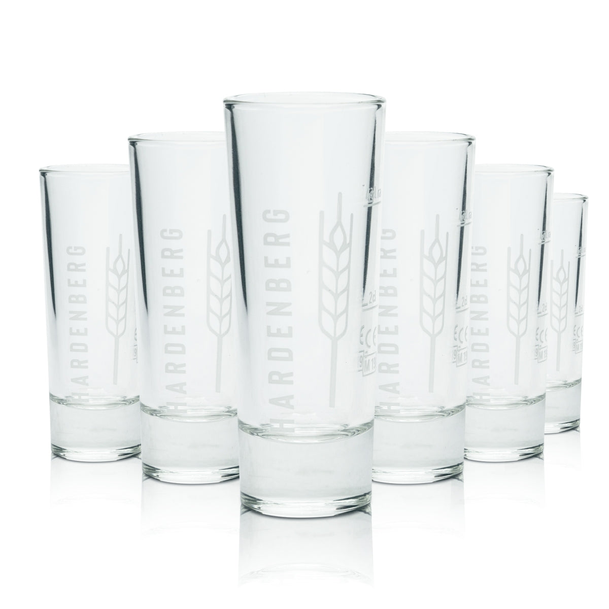 6x kieliszek Hardenberg Korn 2cl 4cl kieliszki do sznapsa Shot short stamper Gastro oak