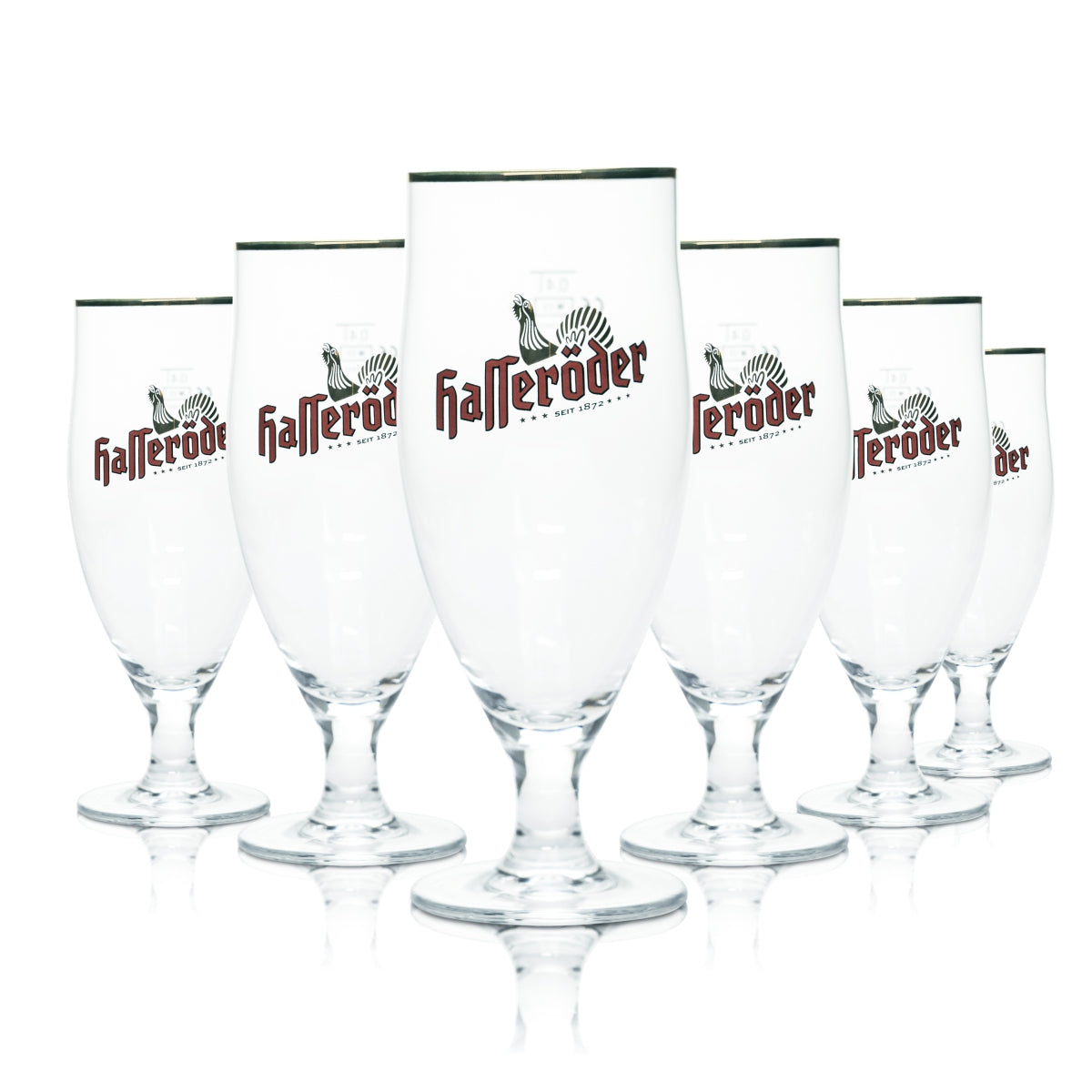 6x Hasseröder szklanka 0,4l do piwa tulipan szklanki złoty brzeg Pilsener Gastro Geeicht