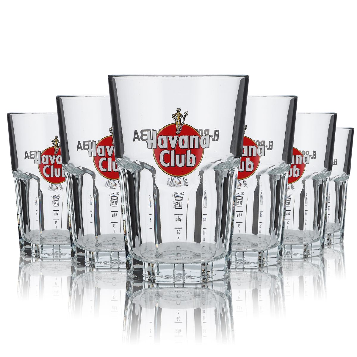 6x Havana Club 0,34 l szklanka do long drinków – zestaw do koktajlu Cuba Libre z podziałką – Widok 3