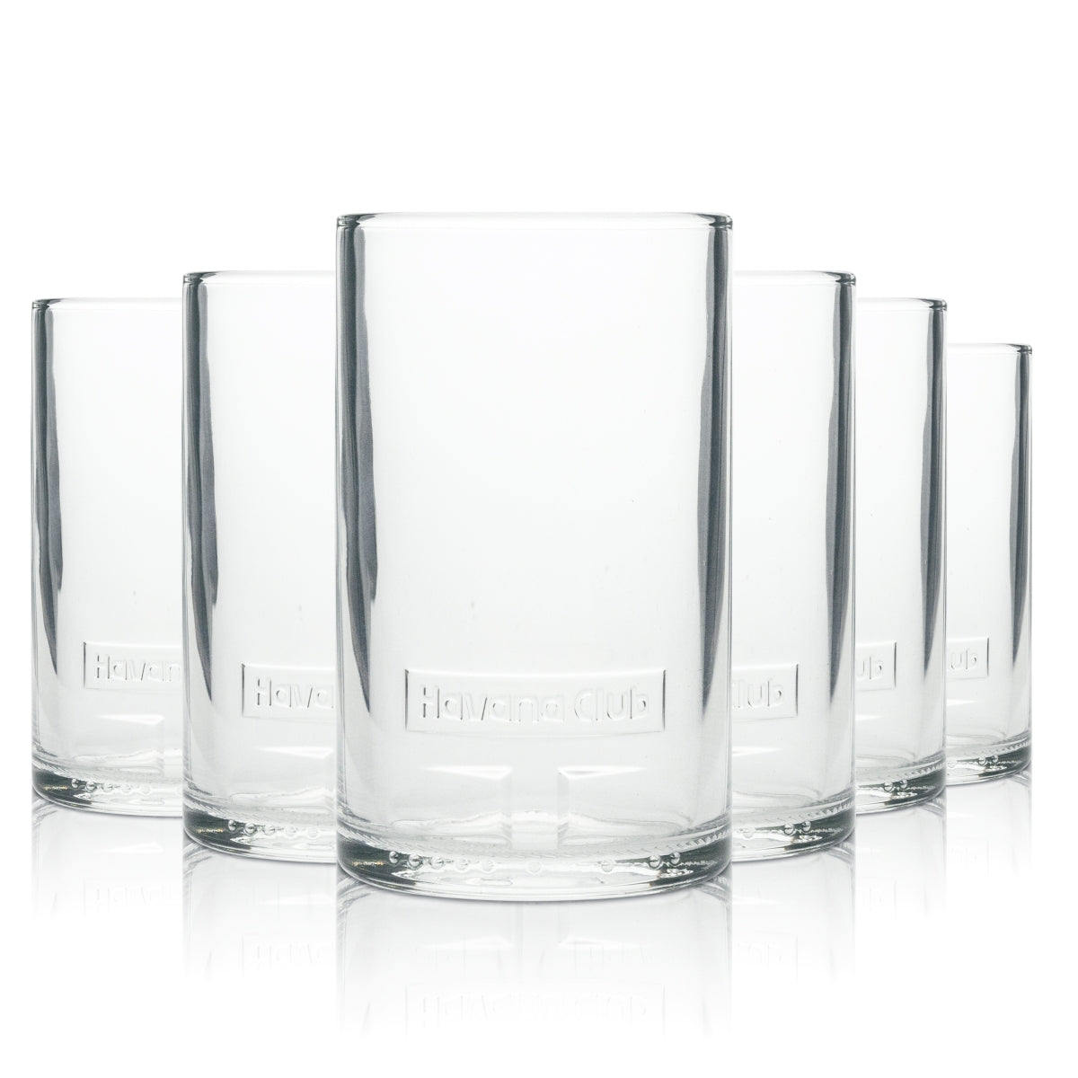 6x Havana Club Rum Glass Tumbler Cuban Relief