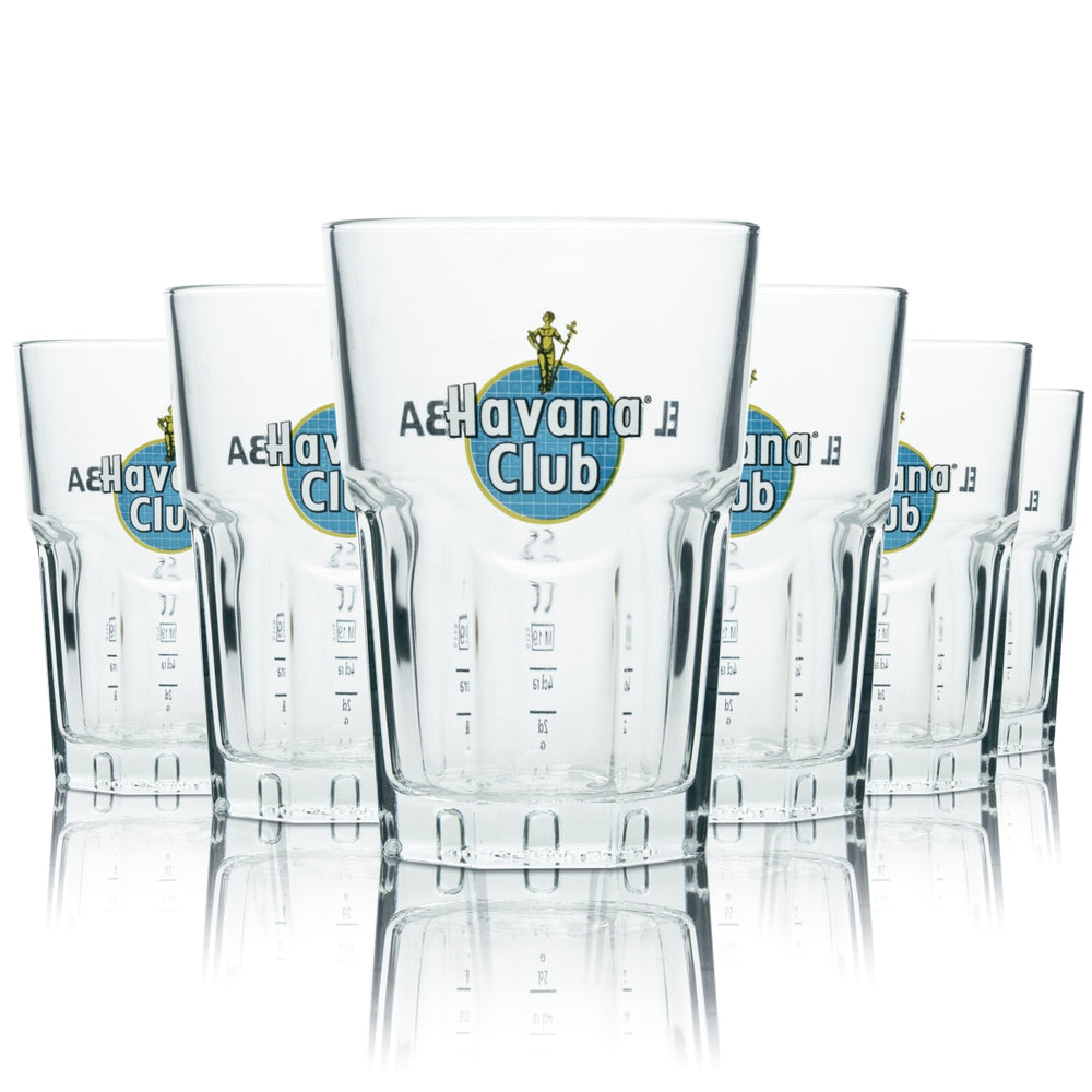 zestaw 6 szklanek Havana Tiger Glass 0,34 l z limitowanej edycji specjalnej Longdrink Tumbler Niebieski