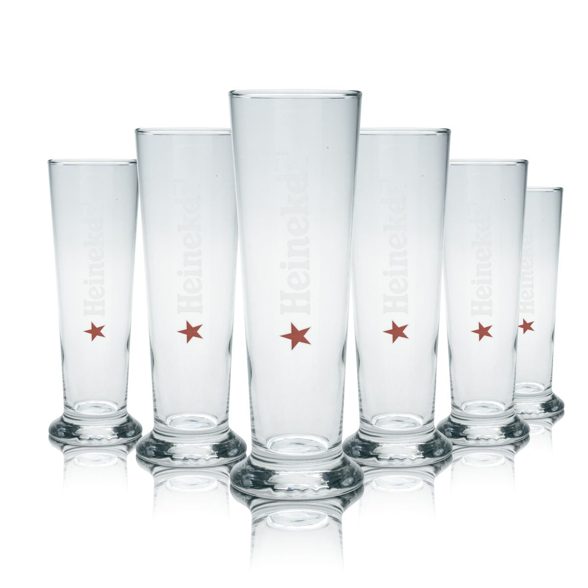 6x szklanka do piwa Heineken 0,4 l, szklanki typu pokal, zestaw szklanek do piwa, browar, Holandia