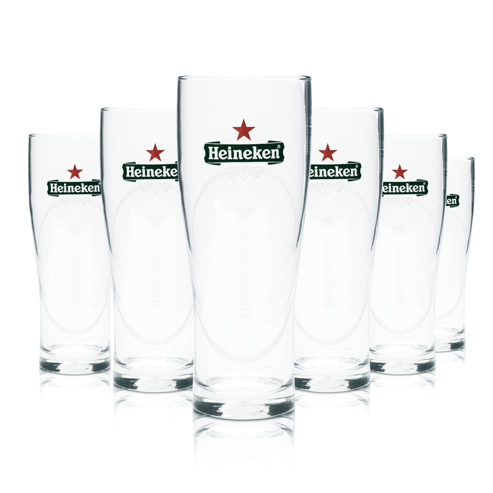 6x Szklanka Heineken 0,5l Kufel do piwa Kieliszki Gastro Kalibrowane Piwo NL Kalibrowane