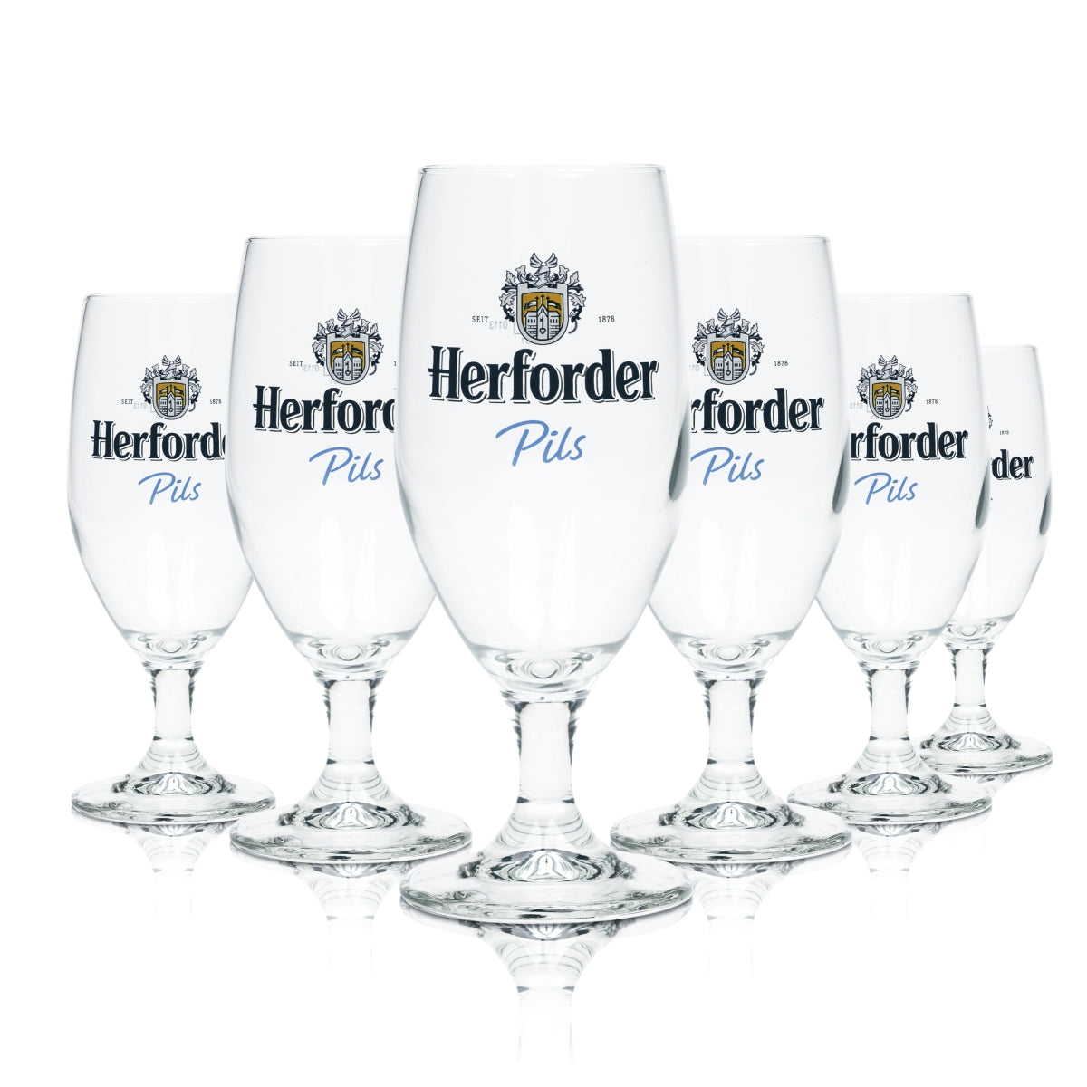6x Herford Beer Glass 0,25l Goblet Vienna Sahm Pils Glasses Tulip Stemware Beer