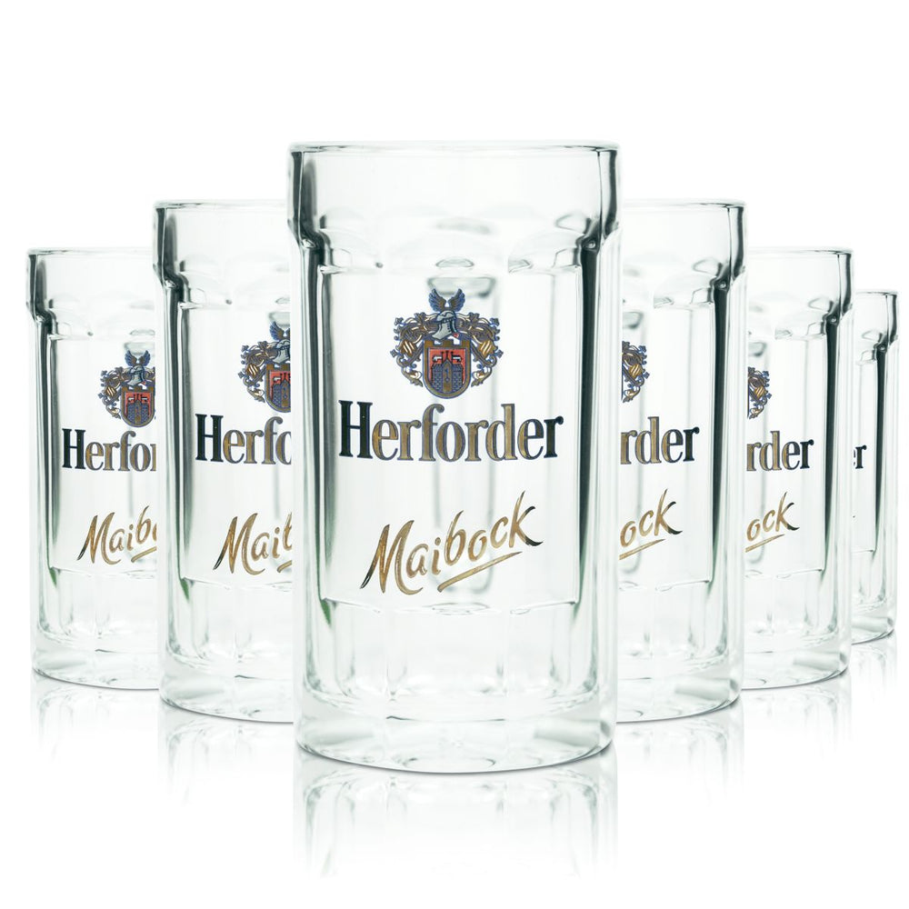 6x szklanka do piwa Herford 0.2l szklany kufel do piwa Humepn Maibock Seidel zestaw szklanek