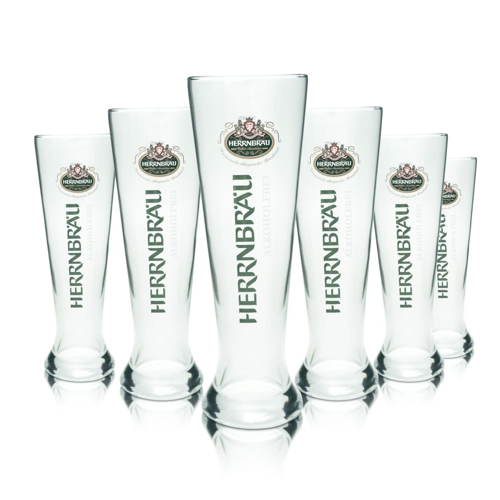 6x Herrbräu Szklanka do piwa 0,5 l Szklanka do piwa pszenicznego Bezalkoholowe Szklanki do piwa Browar