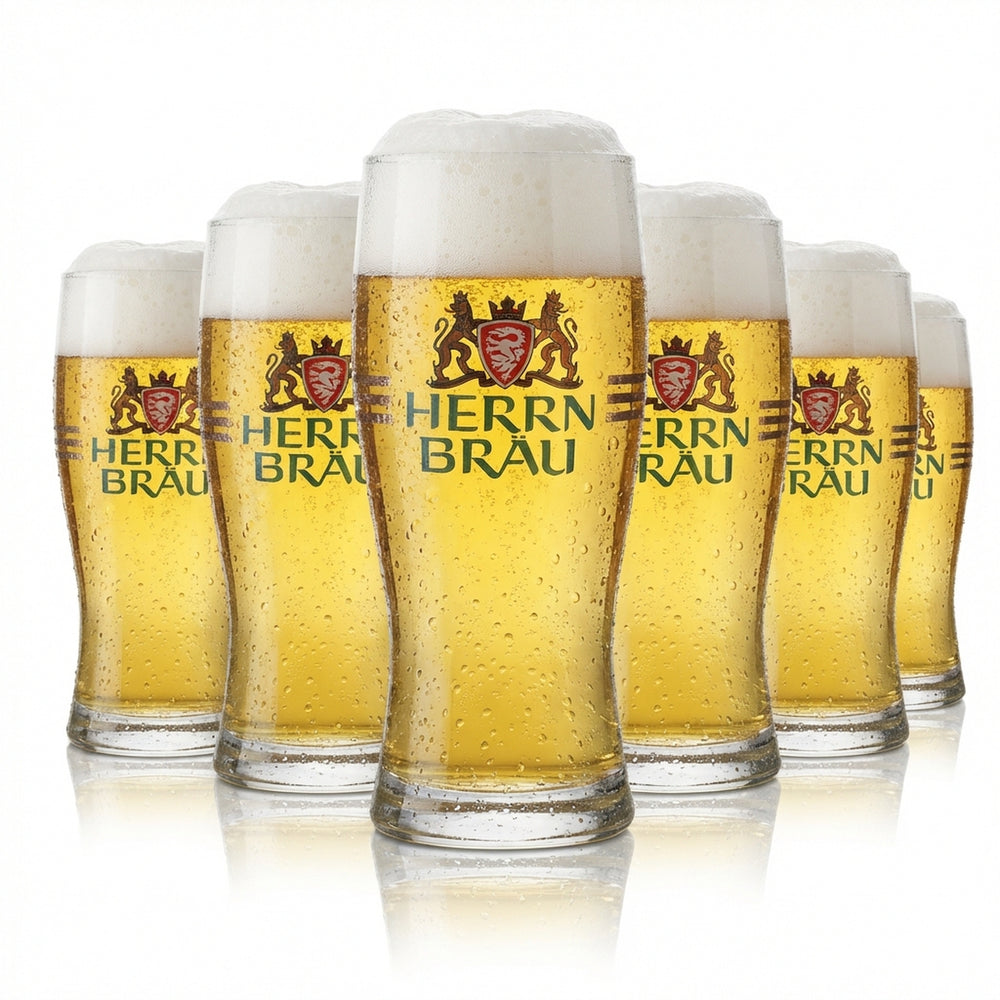 6x Herrbräu szklanka 0,25 l Willibecher zestaw szklanek do piwa browar gastronomiczny wzorowany