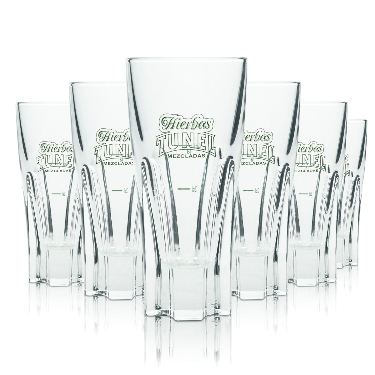 6x Hierbas Tunel Liqueur Glass Tumbler Longdrink Glasses Cocktail Schnapps Relief 4cl