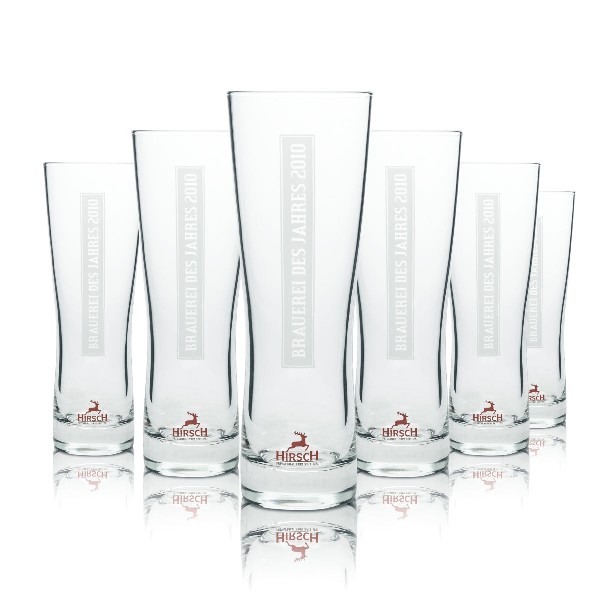 6x Hirsch Bräu Szklanka do piwa 0,3l Kufel Browar Roku 2010 Sahm Tulip Glasses Cup