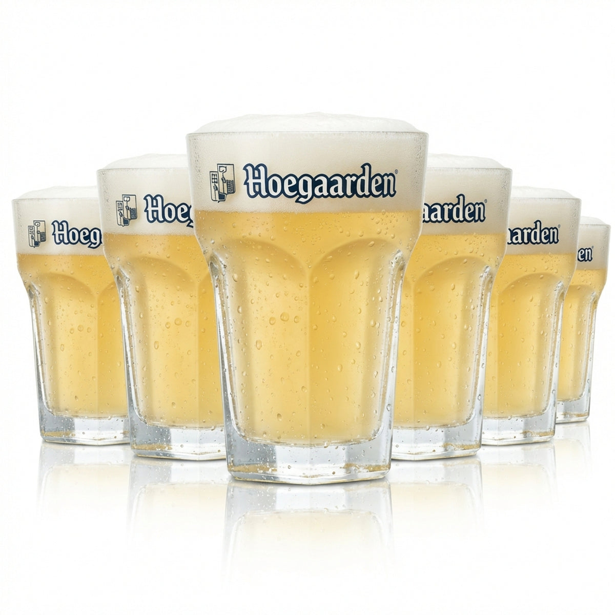 6x Hoegaarden Beer Glass 0.25l Mug Goblet Glasses Gastro Bar Pub Wit Pint