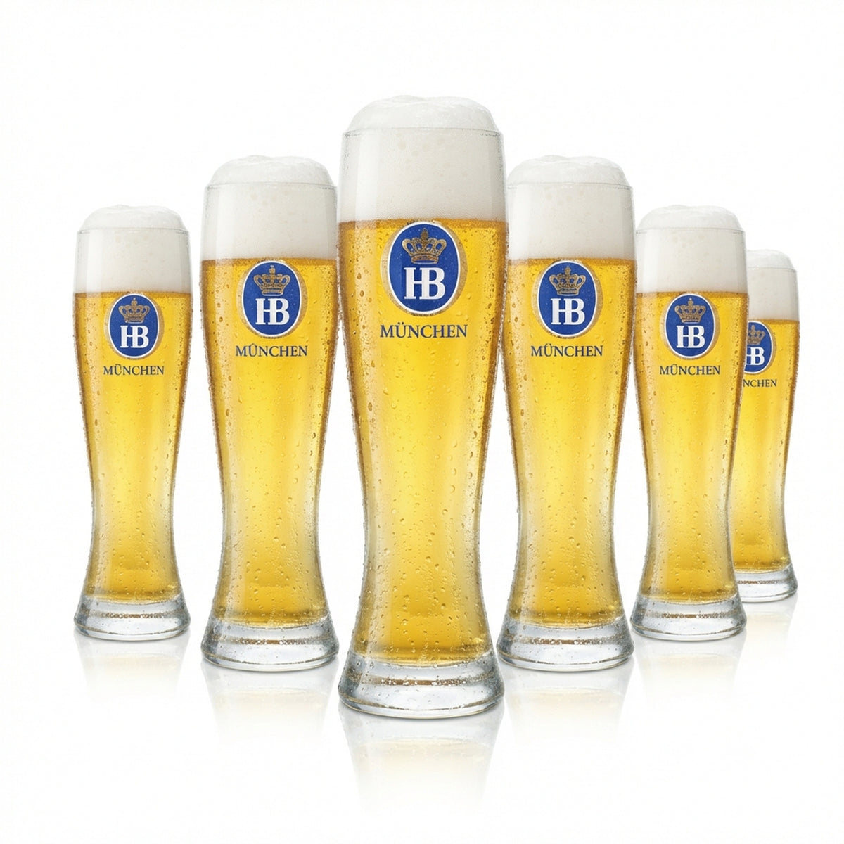 6x Szklanka do piwa Hofbräu Munich 0,5l Hefe Weißbier Weizen Eleganckie szklanki matowe