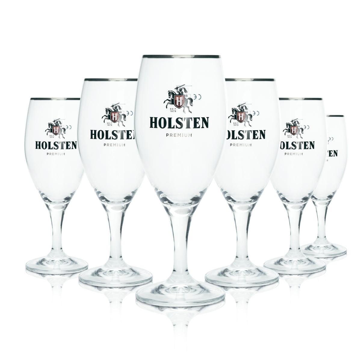 6x Holsten szklanka do piwa 0.3l premium goblet szklanki platynowy brzeg tulipan Gastro Geeicht
