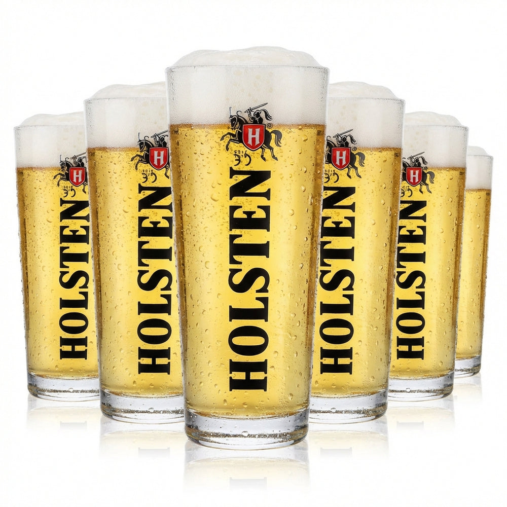 6x szklanka do piwa Holsten Frankonia 0,2 l Kubek Szklanki do piwa Napis pionowy