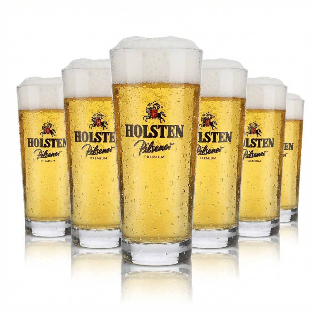 6x szklanka Holsten 0,2 l Premium Pilsener Willi Becher zestaw szklanek do piwa Browar