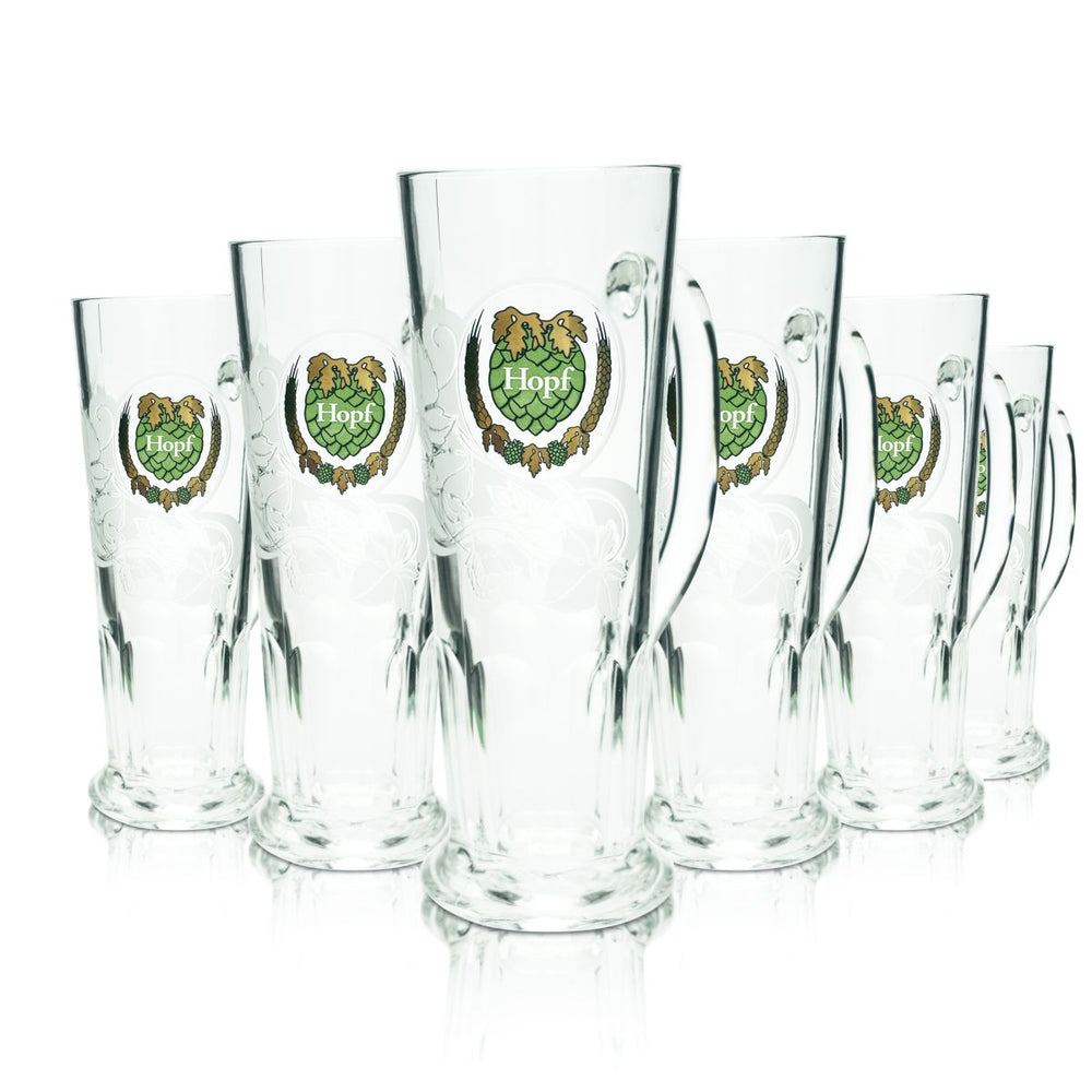 6x Hopf szklanka do piwa 0.5l szklanka konturowa kufel do piwa zestaw szklanek do piwa browar