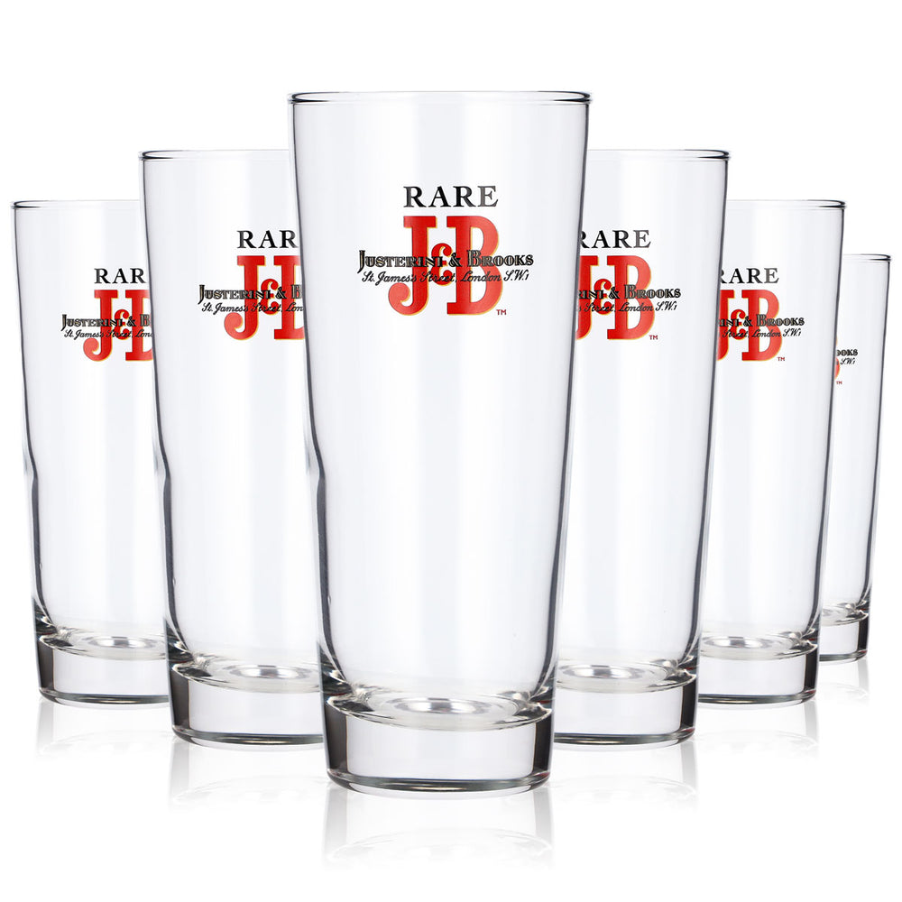 6 szklanek do whisky J&B o pojemności 0,25 l, szklanki typu long drink Justerini & Brooks LDG (zestaw 6 sztuk)
