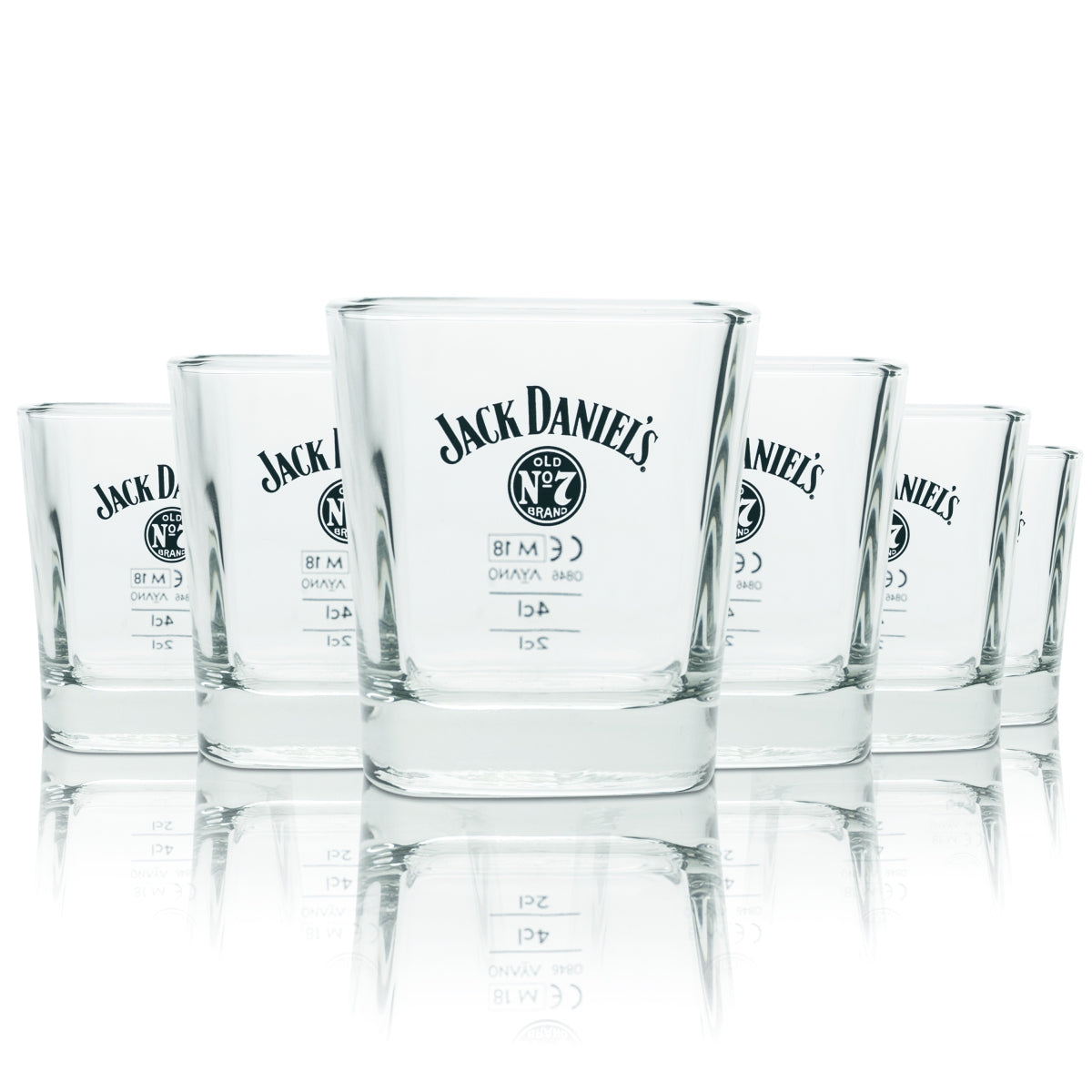 6x Jack Daniels Szklanka 0,24 l Whiskey Tumbler No. 7 Szklanki Kalibrowane Gastro Longdrink