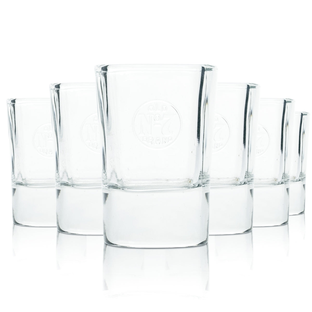 6x Jack Daniels Szklanka 4cl Whiskey Shot Szklanki Kurze Stamper No. 7 Relief Kontur