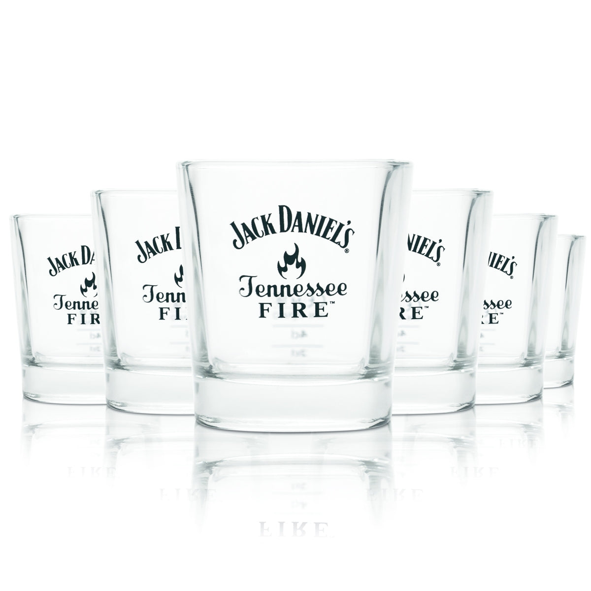 6x Jack Daniels Whiskey Szklanka 0,27l Tennessee Fire Black Tumbler Szklanki Bourbon