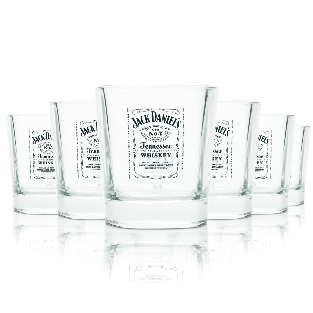 6x Jack Daniels Whiskey Szklanka 0,27l Tumbler Tumbler Longdrink Szklanki Old No 7