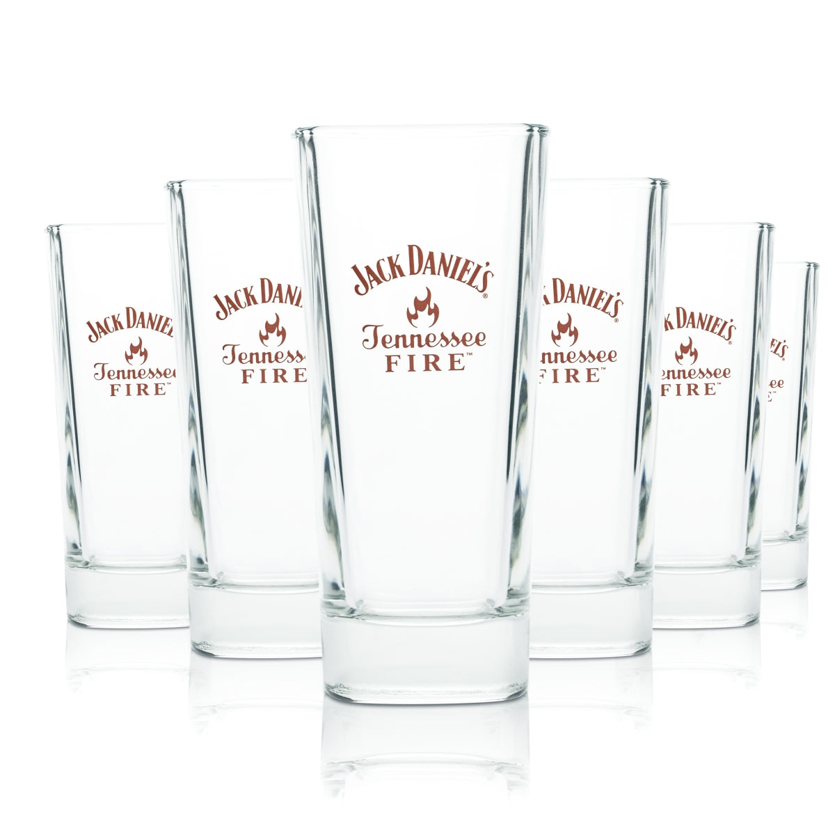 6x Jack Daniels Whiskey Szklanka 0,35l Koktajl Longdrink Szklanki Tennessee Fire Red