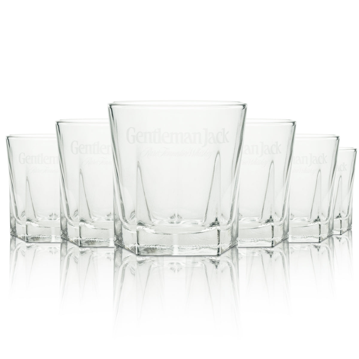6x szklany kubek do whiskey Jack Daniels Gentleman Jack 5-stronny biały