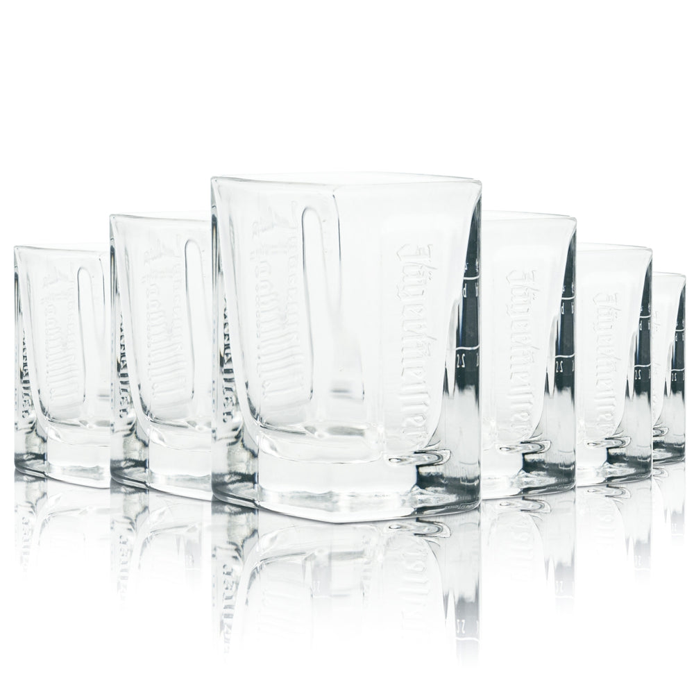 6x Jägermeister Manifest Glass 2cl 4cl Shot Glasses Relief Schnapps Short Stamper