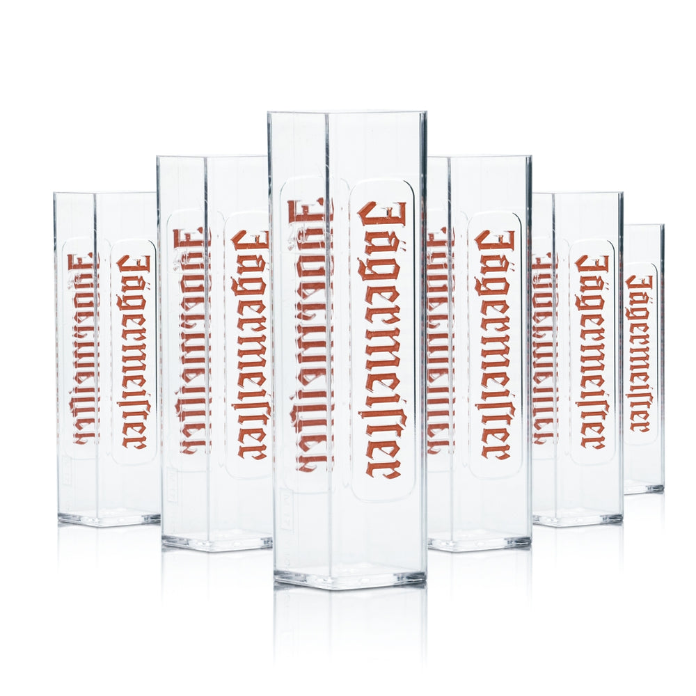 6x Jägermeister Shot Glass Tooter 2cl Akrylowe plastikowe kieliszki z krótkim stemplem Gastro