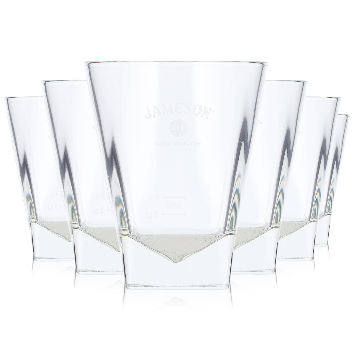 6 szklanek do whisky Jameson o pojemności 2 cl + 4 cl, szklanki typu tumbler do irlandzkiej whisky ARC (zestaw 6 sztuk)