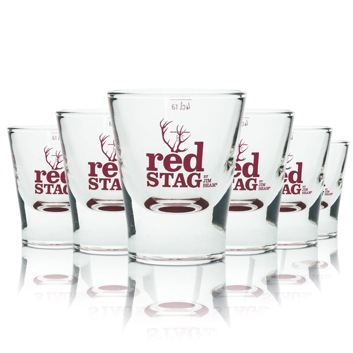 6x Jim Beam shot glass 4cl short tumbler szklanki do whiskey Red Stag Gastro pub