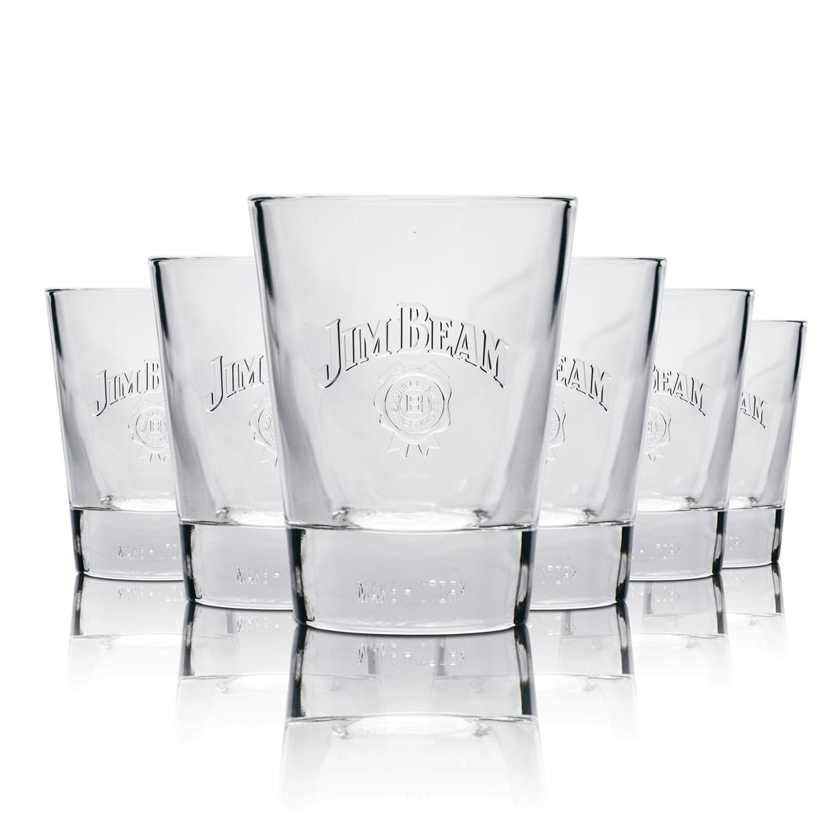 6x szklany kubek do whiskey Jim Beam z grawerem