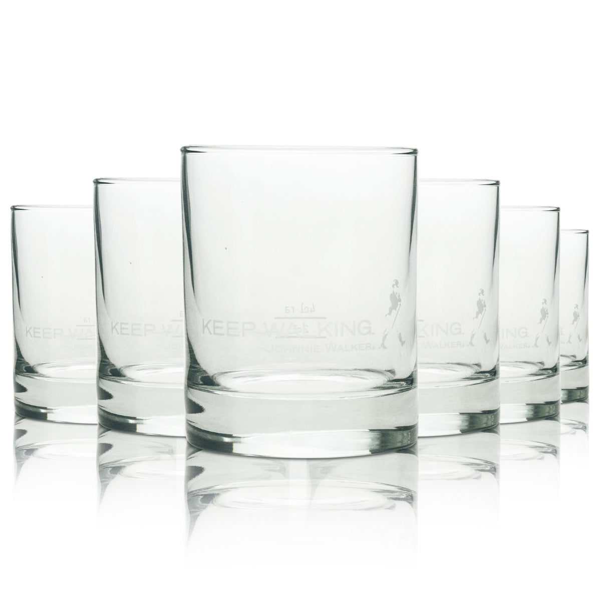 6x Szklanka do whisky Johnnie Walker Keep Walking biała 4cl Rastal