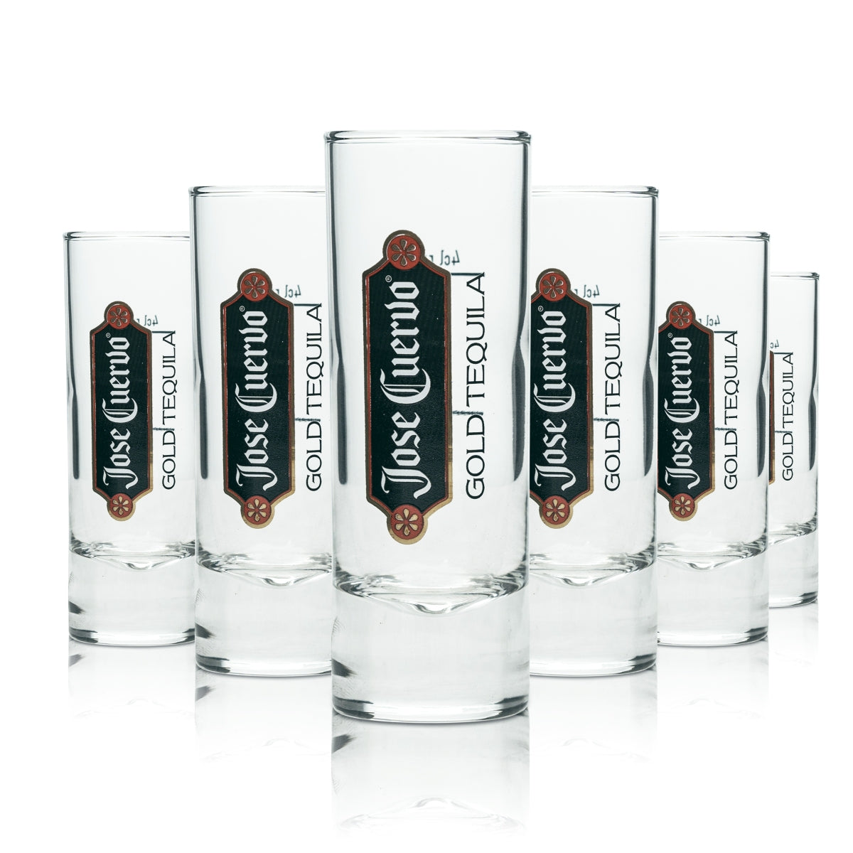 6x Jose Cuervo Tequila Glass 4cl Shot Gold Tequila Glasses Short Stamper Schnapps