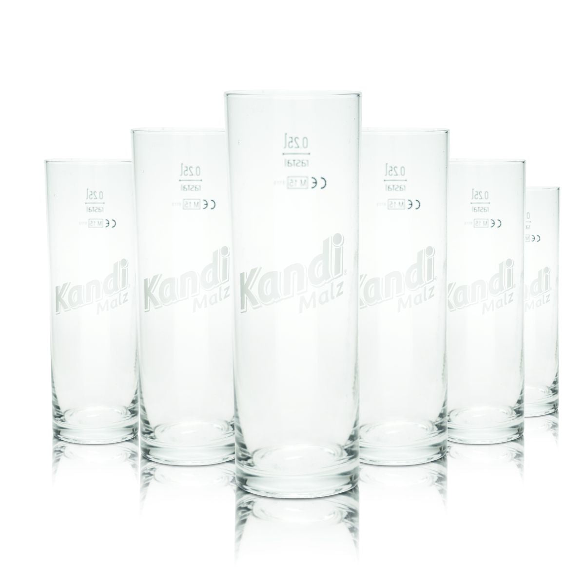 6x Kandi Malz Szklanka do piwa 0,25 l Willi Becher Szklanki do piwa słodowego Zestaw szklanek Browar