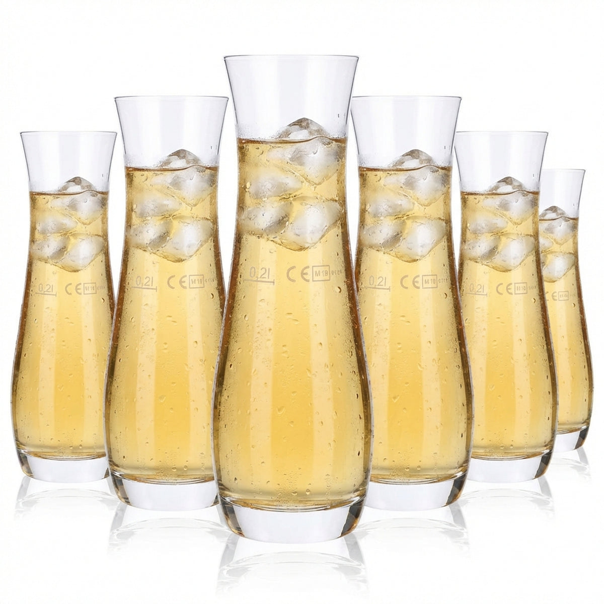 6x karafka na wodę 0,2 l szklany dzbanek z wylewką