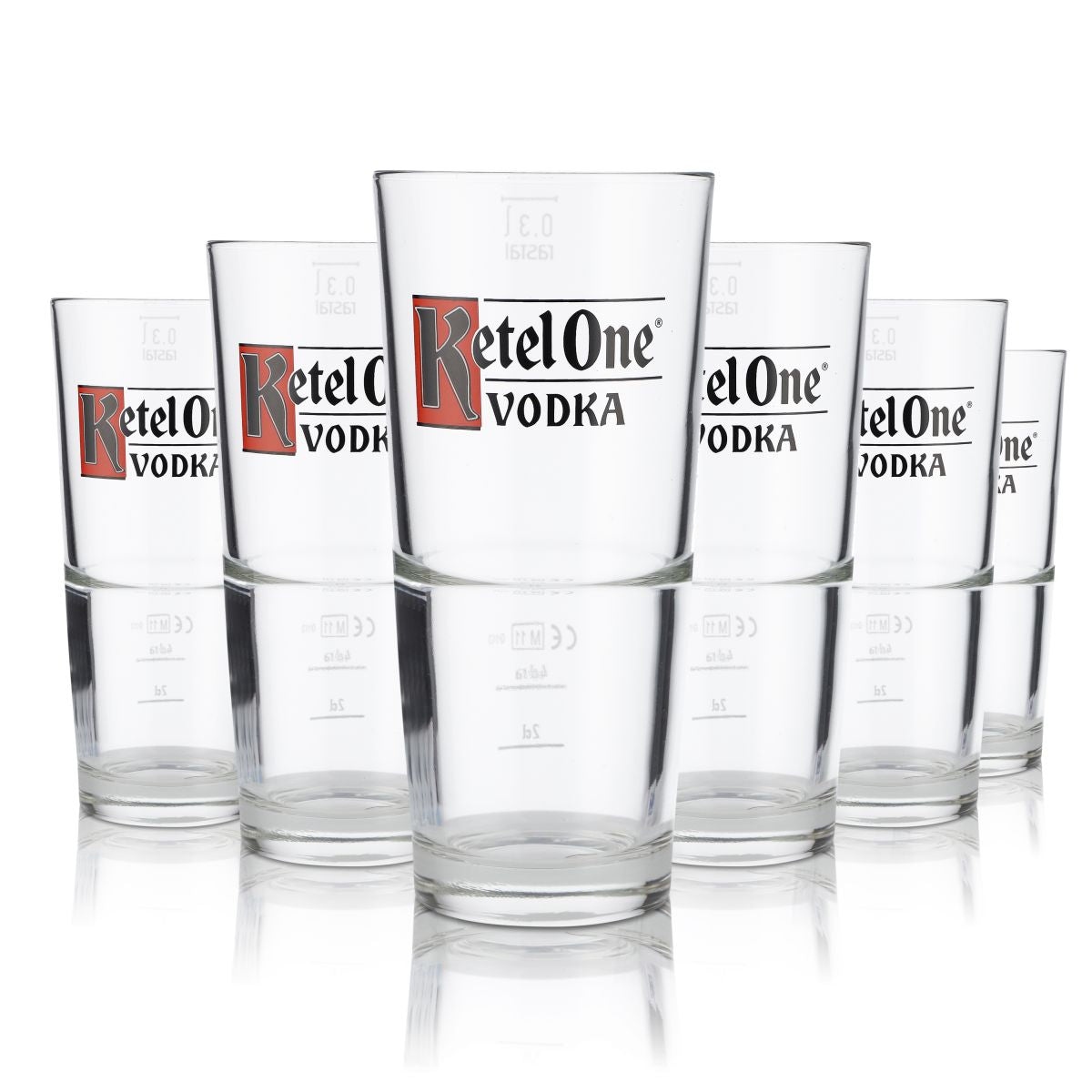 6x Ketel One Vodka Szklanki do shotów Szklanki do long drinków Szklanki do wódki 2 cl/4 cl 0,3 l