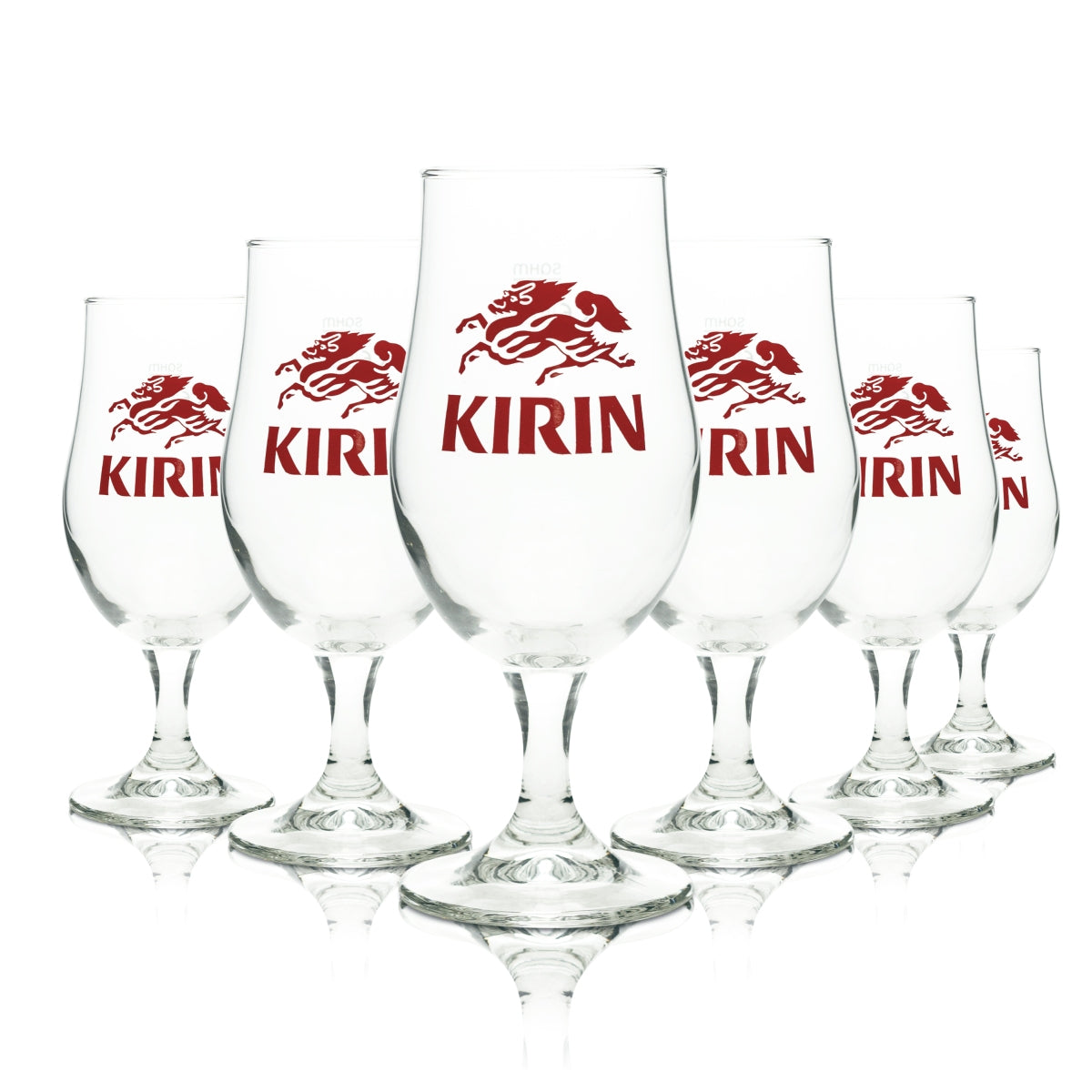 6x Kirin Ichiban Beer Glass 0,3l Tulip Japanese Beer Glasses Goblet Dragon Craft