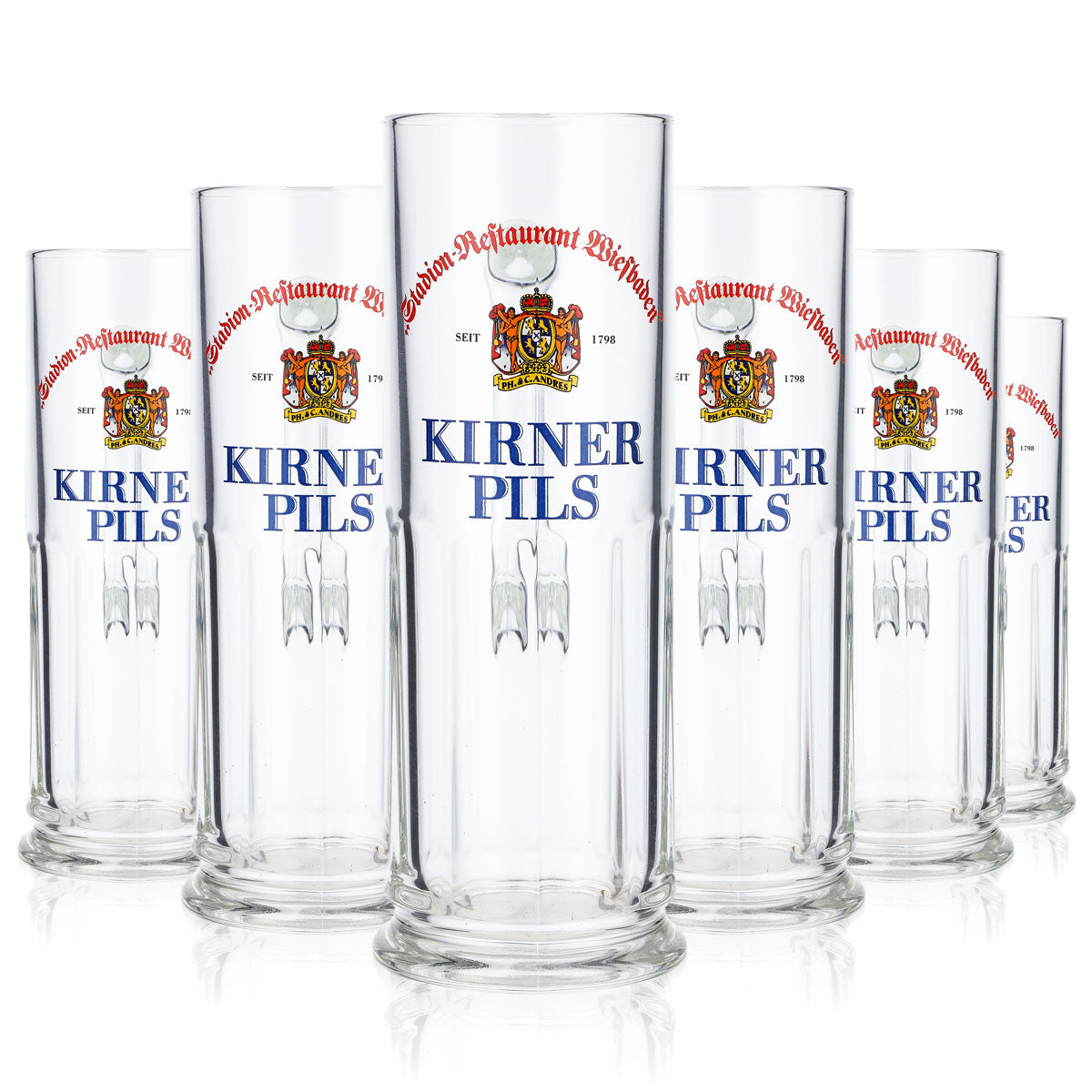 6x Szklanka do piwa Kirner Privatbrauerei 0,3 l Krug Relief Maximilian-Seidel Sahm – Widok 7